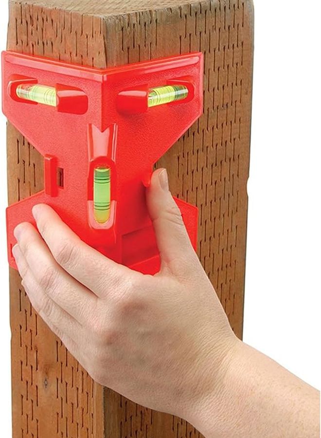 Post Leveler Tool with 3 Bubble Vials and Hooks on Both Sides for Pipe Leveling - Image 2